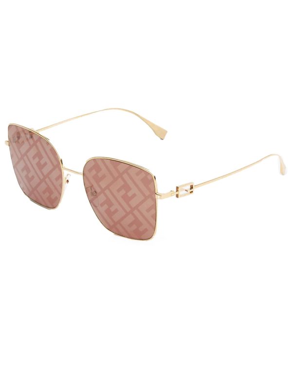 Square Metal Sunglasses in Gold Mirror on Sale