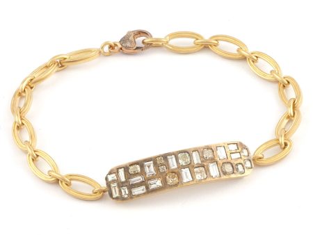 18k Gold Yellow Diamond Ten Table Bracelet Sale