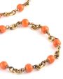 18k Gold Vintage Coral Necklace Hot on Sale