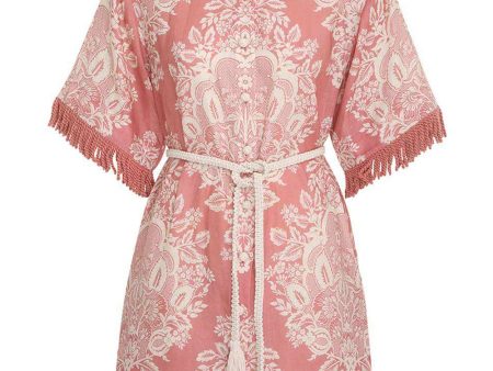 Rose Floral Baroque Relaxed Fringe Shirt Mini Dress For Discount