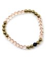 Apricot Acrylic and Gold Dottie Stretch Bracelet Sale