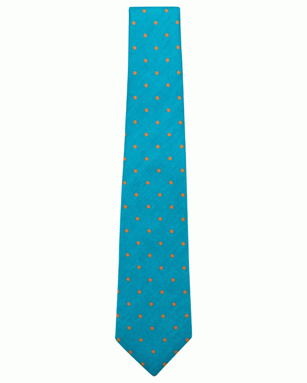 Aqua and Orange Dotted Tie Cheap