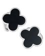 Sterling Silver Onyx Clover Cufflinks Sale