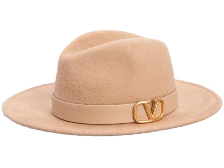 VLOGO Signature Fedora in Cammello Online Hot Sale