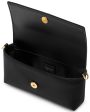 Satin Padlock Clutch in Black Discount