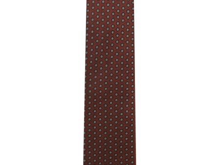 Rust and Grey Silk Dotted Tie Sale