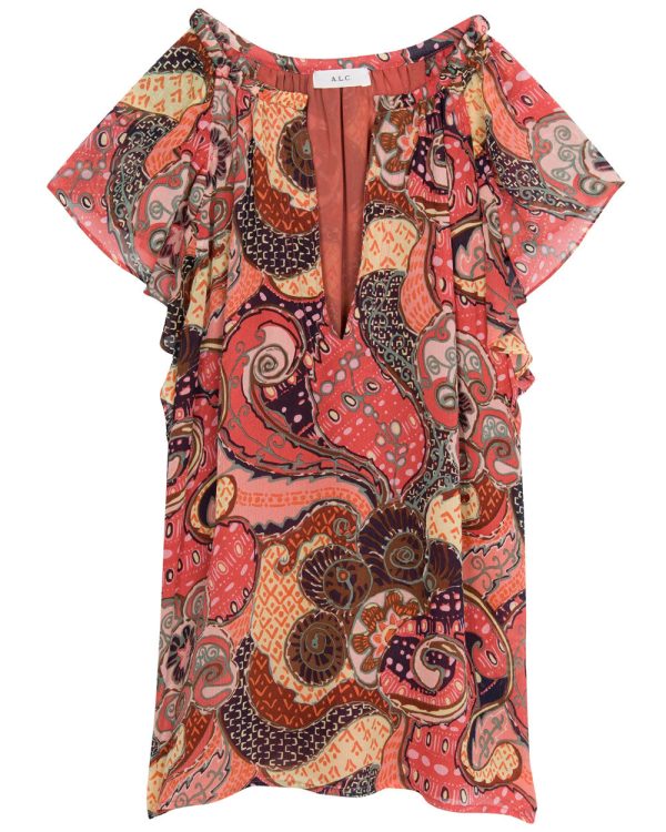 Rose Wine Paisley June Top Hot on Sale