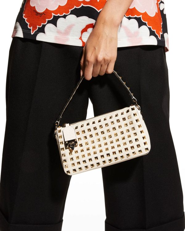 Small Rockstud Shoulder Bag in Light Ivory Online