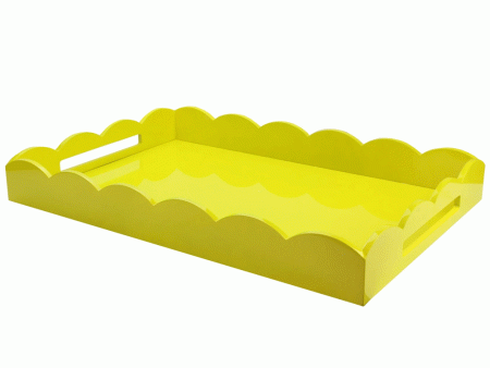 Yellow 26 X 17” Scalloped Edge Tray For Cheap