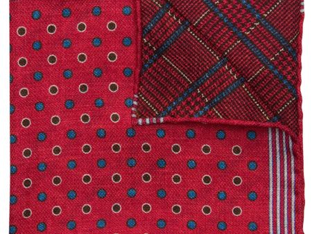 Red and Blue Dotted Pocket Square Supply