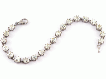 18k White Gold Diamond Bracelet Hot on Sale