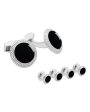 Rhodium and Onyx Bullseye Formal Set on Sale