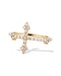 14k Yellow Gold Cross Your Fingers Diamond Ring Online Hot Sale