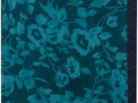 Turquoise and Blue Floral Pocket Square Hot on Sale