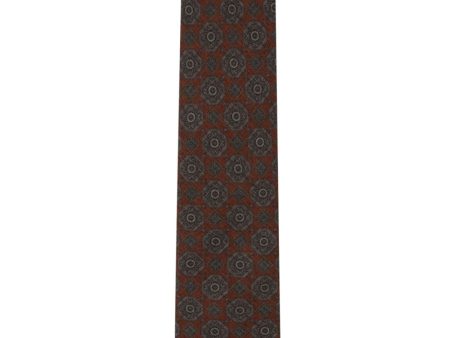 Rust Wool Melange Medallion Tie Online now