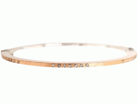 18k Rose Gold Diamond Bangle Bracelet Online Sale