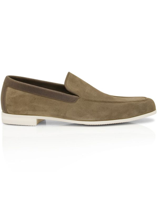 Tyne Suede Loafer in Olive For Cheap