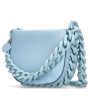 Small Puffy Tonal Frayme Shoulder Bag in Light Blue For Cheap