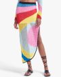 Rainbow Stripe Crochet Centre Midi Skirt Online