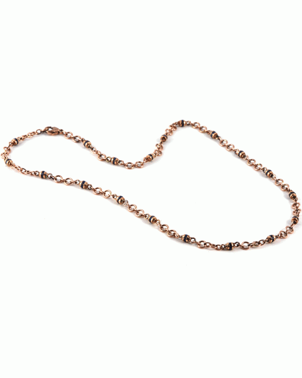 14k Rose Gold Bead Link Chain For Discount