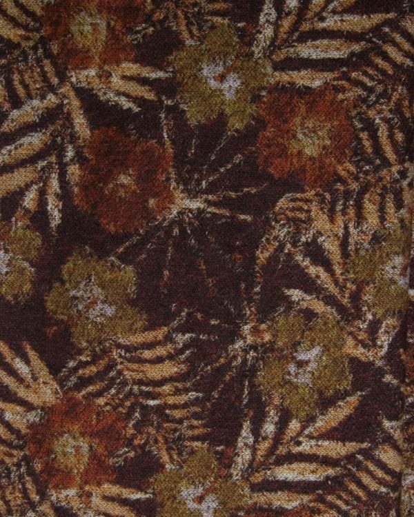 Tonal Palm Print Silk Scarf in Rust Online Sale