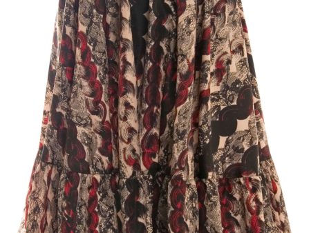 Black and Red Printed Skirt Supply