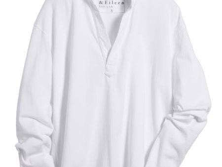 White Popover Henley Cheap