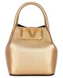 VLOGO Signature Mini Bucket Bag in Antique Brass For Sale