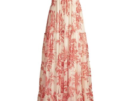 Red Toile Sunny Maxi Dress on Sale