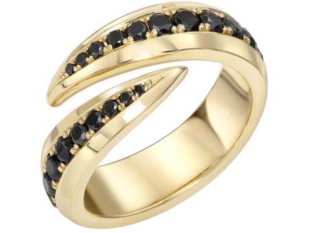 14k Yellow Gold Claw Diamond Ring For Sale